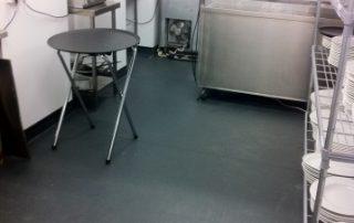 blue commercial kitchen floor